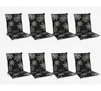 Beautissu Flores Fauteuil bas 8 places 100 x 50 cm noir avec fleurs