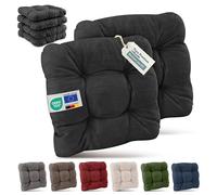 Beautissu Galette Chaise Jardin Exterieur Premium Set de 6 Coussin Siege | 40x40cm anthracite 8cm epaisseur robuste et resistant aux UV fauteuil terasse Extérieur Épaisseur Siège Résistant HighLux SK