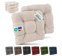 Beautissu Galette Chaise Jardin Exterieur Premium Set de 6 Coussin Siege | 40x40cm nature 8cm epaisseur robuste et resistant aux UV fauteuil terasse Extérieur Épaisseur Siège Résistant HighLux SK