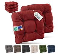 Beautissu Galette Chaise Jardin Exterieur Premium Set de 6 Coussin Siege | 40x40cm rouge 8cm epaisseur robuste et resistant aux UV fauteuil terasse Extérieur Épaisseur Siège Résistant HighLux SK