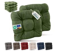 Beautissu Galette Chaise Jardin Exterieur Premium Set de 6 Coussin Siege | 40x40cm vert fonce 8cm epaisseur robuste et resistant aux UV fauteuil terasse Extérieur Foncé Épaisseur Siège HighLux SK