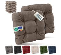 Beautissu Galette Chaise Jardin Exterieur Premium Set de 8 Coussin Siege | 40x40cm taupe 8cm epaisseur robuste et resistant aux UV fauteuil terasse Extérieur Épaisseur Siège Résistant HighLux SK