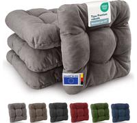 Beautissu HighLux SK - Premium Set de 4 Galette Chaise Jardin Extérieur 35x35 cm Gris Clair - 8 cm Épaisseur