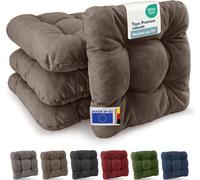 Beautissu HighLux SK - Premium Set de 4 Galette Chaise Jardin Extérieur 35x35 cm Taupe - 8 cm Épaisseur