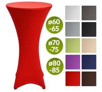 Beautissu Housse de table 80-85cm - Rouge pour table de bistrot - Mange debout - Deco Cocktail - Stretch spandex - Stella