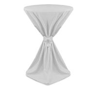 Beautissu Housse de Table de bistrot avec strik pour staand eten déco Mange | Ø60cm blanc décoration cocktail banket avec Bistrotafelhoes decoratie wit nappe ronde haute noeud microfibre ruban Giulia
