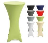 Beautissu Housse Table de Jardin Haute Mange Debout élastique lot | Ø80-85cm vert de 2 Housses extensible antidérapant renfort protection bistrot extérieur Stella