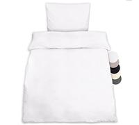 Beautissu Julie Set de Parure de Lit en Coton 155x220 cm - Ensemble Literie avec Une Housse de Couette 155x220 cm Un taie d’Oreiller 80x80 cm pour Toute l’année - Housses Noir