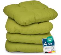 Beautissu Lisa Set de 4 Coussins 40x40 cm - Coussin de Chaise d'extérieur et d'intérieur 40x40 cm, Coussin Souple pour Les chaises de Jardin, Coussin en Mousse de 8 cm - Vert Clair