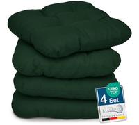 Beautissu Lisa Set de 4 Coussins 40x40 cm - Coussin de Chaise d'extérieur et d'intérieur 40x40 cm, Coussin Souple pour Les chaises de Jardin, Coussin en Mousse de 8 cm - Vert foncé