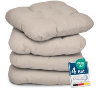 Beautissu Lisa Set de 4 Coussins 40x40 cm - Coussin de Chaise d'extérieur et d'intérieur 40x40 cm, Coussin Souple pour Les chaises de Jardin, Coussin en Mousse de 8 cm - Taupe