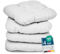 Beautissu Lisa Set de 4 Coussins 40x40 cm - Coussin de Chaise d'extérieur et d'intérieur 40x40 cm, Coussin Souple pour Les chaises de Jardin, Coussin en Mousse de 8 cm - Blanc