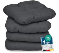 Beautissu Lisa Set de 4 Coussins 40x40 cm - Coussin de Chaise d'extérieur et d'intérieur 40x40 cm, Coussin Souple pour Les chaises de Jardin, Coussin en Mousse de 8 cm - Anthracite