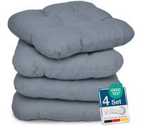 Beautissu Lisa Set de 4 Coussins 40x40 cm - Coussin de Chaise d'extérieur et d'intérieur 40x40 cm, Coussin Souple pour Les chaises de Jardin, Coussin en Mousse de 8 cm - Gris