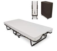 Beautissu lit d'appoint Venetia - 80 x 200 cm - Lit pliant + roulettes + housse de protection - Lit d'appoint 1 personne