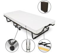 Beautissu lit d'appoint Venetia - 90 x 200cm - Lit pliant + roulettes + housse de protection - Lit d'appoint 1 personne