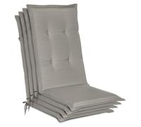 Beautissu Lot de 4 coussins de chaise de jardin Loft HL Gris clair, 120x50x6cm