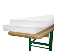 Beautissu lot de 2 bars à bière très résistant mousse synthétique kiosques | 220x25x4cm weiss 4cm d'épaisseur de Conçus équiper kiosques chapiteaux coussin banc rembourrage bar pliant mobilier Konstanz
