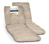 Beautissu 2X Matelas pour chaise longue Deckchair Flair RL, 190x60x8 cm, naturel