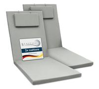 Beautissu Lot de 2 coussins pour chaise longue Loft RL, 200 x 60 x 5 cm, gris clair