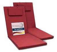 Beautissu Lot de 2 coussins pour chaise longue Loft RL, 200 x 60 x 5 cm, rouge