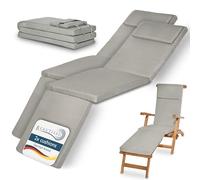 Beautissu Lot de 2 housses de transat de luxe LoftLux DC, 175 x 45 x 5 cm, gris clair