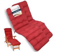 Beautissu 2X Transat confortable Deckchair, 200x50x8 cm, rouge