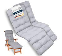 Beautissu 2X Matelas de plage confortable Deckchair, 200x50x8 cm, gris clair