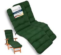 Beautissu 2X Matelas confortable pour chaise longue Deckchair, 200 x 50 x 8 cm, vert