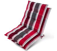 Beautissu, lot de 2 coussins d'appui pour fauteuil bas Sun-NL, 100 x 50 x 8 cm, rayures rouges et anthracite