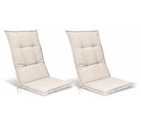 Beautissu Lot de 2 coussins d'assise Base HL pour fauteuils à dossier haut, 120 x 50 x 6 cm, couleur naturelle