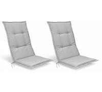 Beautissu Lot de 2 coussins d'assise Base HL pour fauteuils à dossier haut, 120 x 50 x 6 cm, gris clair
