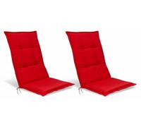 Beautissu Lot de 2 coussins d'assise Base HL pour fauteuils à dossier haut, 120 x 50 x 6 cm, rouge