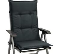 Beautissu Lot de 2 coussins d'assise pour fauteuils à dossier haut Base HL, 120 x 50 x 6 cm, gris graphite
