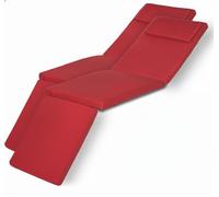 Beautissu Lot de 2 coussins de chaise longue de luxe LoftLux DC, 175 x 45 x 5 cm, rouge