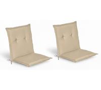 Beautissu Lot de 2 coussins pour chaise de jardin à dossier bas Loft NL, 100 x 50 x 6 cm, naturel