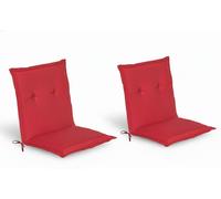 Beautissu Lot de 2 coussins pour chaise de jardin à dossier bas Loft NL, 100 x 50 x 6 cm, rouge