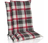 Beautissu Lot de 2 coussins pour chaise haute 120 x 50 cm, rembourrage bordeaux à carreaux