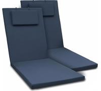 Beautissu Lot de 2 coussins pour chaise longue Loft RL, 200 x 60 x 5 cm, bleu foncé