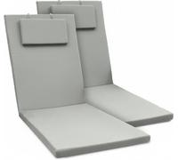 Beautissu Lot de 2 coussins pour chaise longue Loft RL, 200 x 60 x 5 cm, gris clair
