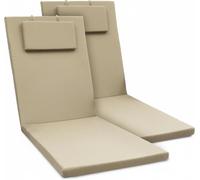 Beautissu Lot de 2 coussins pour chaise longue Loft RL, 200 x 60 x 5 cm, naturel
