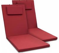 Beautissu Lot de 2 coussins pour chaise longue Loft RL, 200 x 60 x 5 cm, rouge