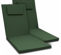 Beautissu Lot de 2 coussins pour chaise longue Loft RL, 200 x 60 x 5 cm, vert foncé