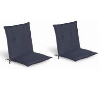 Beautissu Lot de 2 coussins pour dossier bas Loft NL, 100 x 50 x 6 cm, bleu foncé