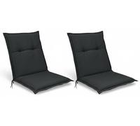Beautissu Lot de 2 coussins pour fauteuil à dossier bas Base NL, 100 x 50 cm, graphite