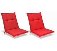 Beautissu Lot de 2 coussins pour fauteuil à dossier bas Base NL, 100 x 50 cm, rouge