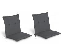 Beautissu Lot de 2 coussins pour fauteuil à dossier bas Loft NL, 100 x 50 x 6 cm, gris graphite