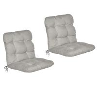 Beautissu Lot de 2 coussins pour fauteuils à dossier bas Flair NL, 100 x 50 x 8 cm, gris