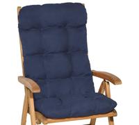 Beautissu Lot de 2 coussins pour fauteuils à dossier haut Flair HL, 120 x 50 x 8 cm, bleu foncé