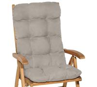 Beautissu Lot de 2 coussins pour fauteuils à dossier haut Flair HL, 120 x 50 x 8 cm, gris clair